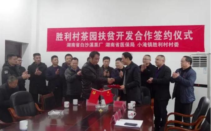 集團(tuán)白沙溪茶廠(chǎng)與安化小淹勝利村茶園舉行扶貧開(kāi)發(fā)合作簽約儀式